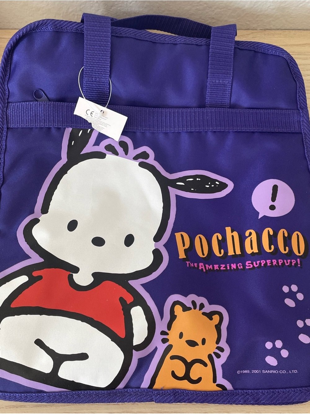 NEW Sanrio Backpack 2001 Pochacco The Amazing Superpup! Purple Canvas Zip Y2K